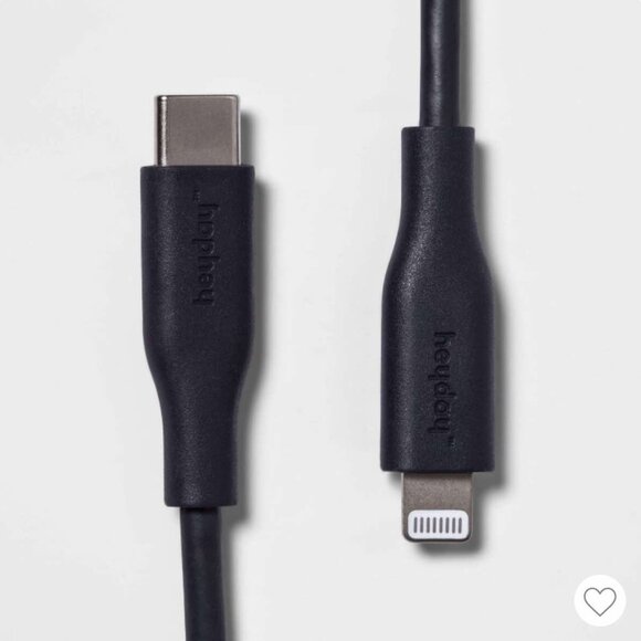Brand New Black Heyday iPhone Lightning Charging Cable 4ft. - Picture 1 of 5